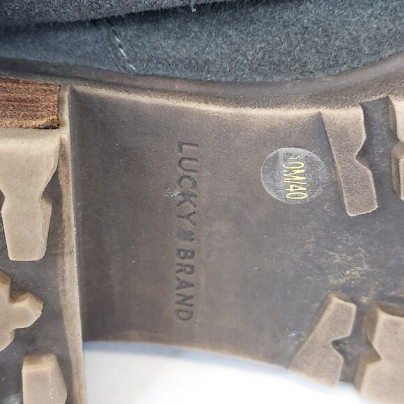 Lucky Brand Heeled Boot Women 10 Harleen Over the Knee Grey Suede Riding Stretch - Picture 15 of 16